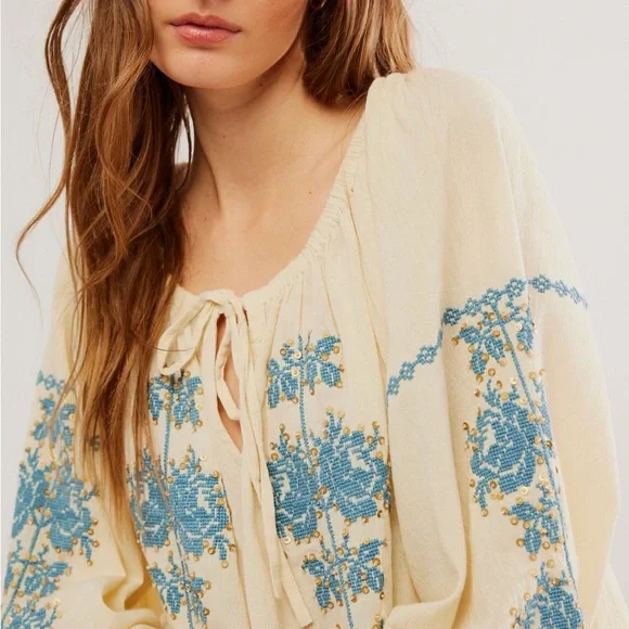 Free People Hayden Embellished Blouse - Picture 3 of 13
